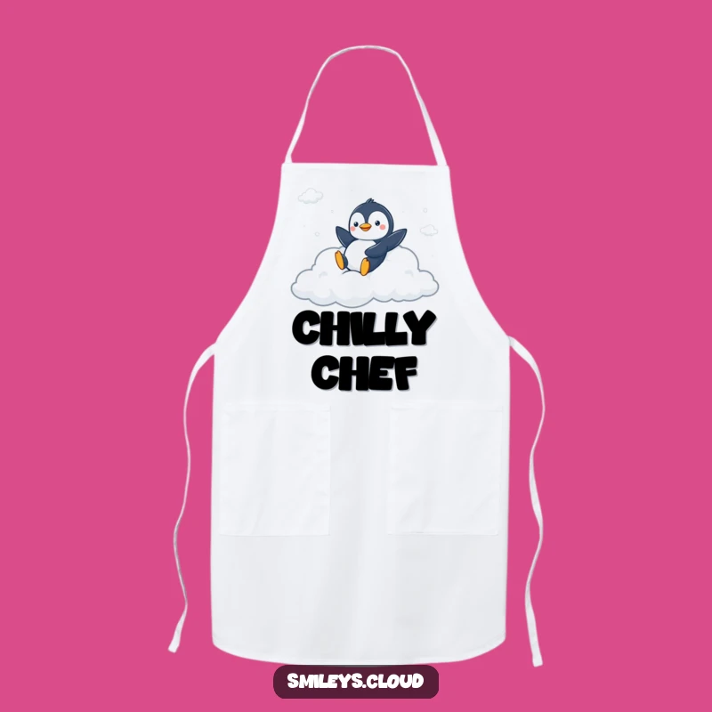 Funny Peppy Penguin Cloud Apron - Cook with Fun and Energetic Flair!