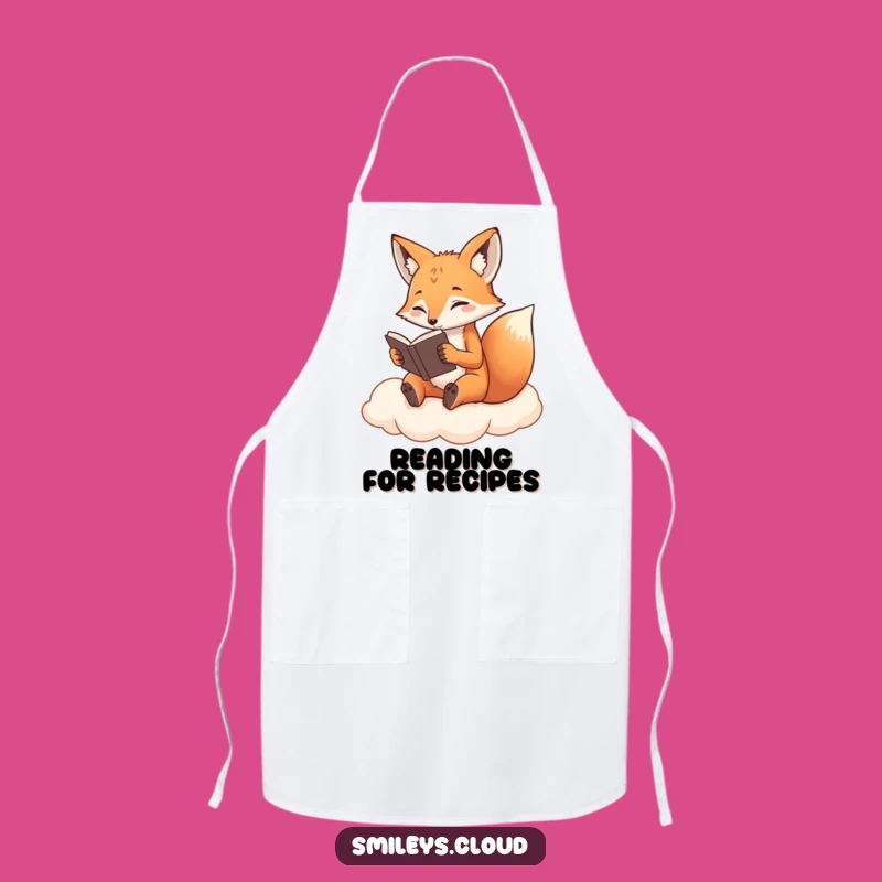 Funny Fox Apron: Determined Cloud Reader - Intellectual Kitchen Fun!