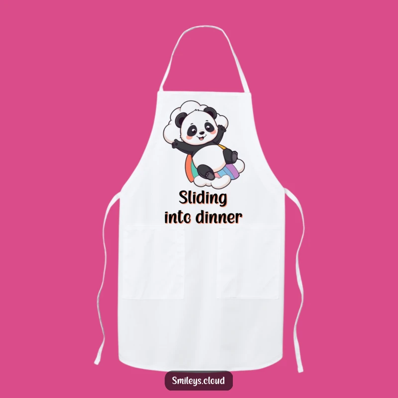 Funny Panda Rainbow Slide Apron - Chef's Bear Lover Gift for Kitchen Fun