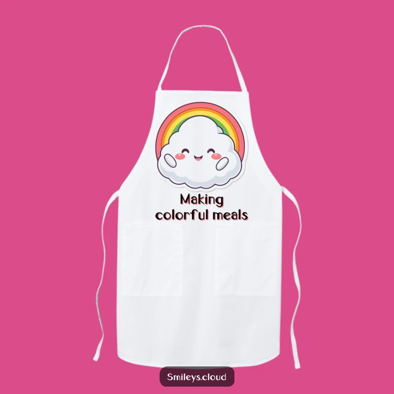 Funny Proud Cloud Apron: Rainbow Cheer for the Joyful Cook