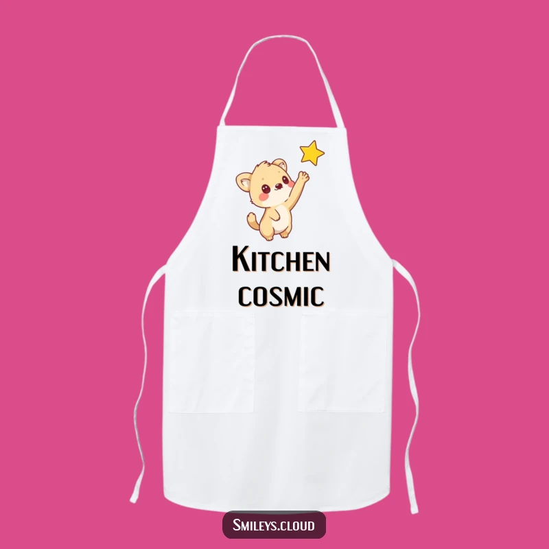 Funny Curious Animal Star Apron: Chef's Whimsical Helper for Dreamy Meals