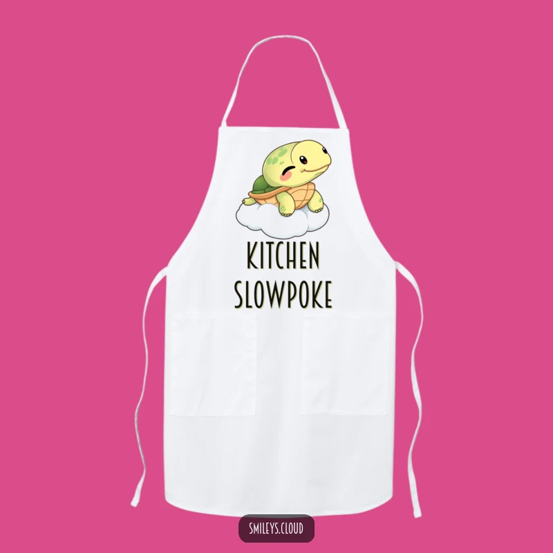 Funny Winking Turtle Cloud Apron: Relaxed Cooking Fun Gift