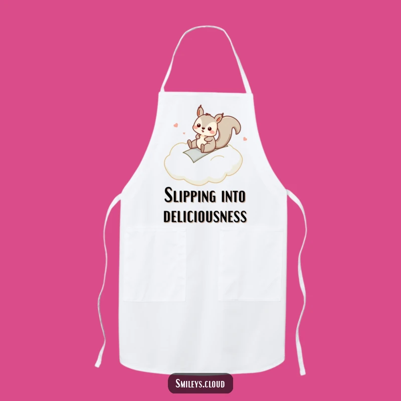 Funny Squirrel Cloud Slide Apron: Cook with Glee, Perfect Chef's Fun Gift