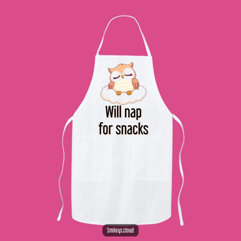 Funny Content Owl Apron: Cook with Zzzs, Perfect Chef Gift for Nappers
