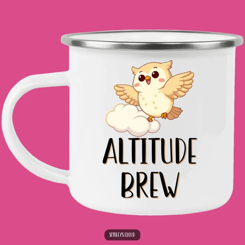 Funny Joyous Owl Soaring Camping Mug: Adventure & Hilarious Gift