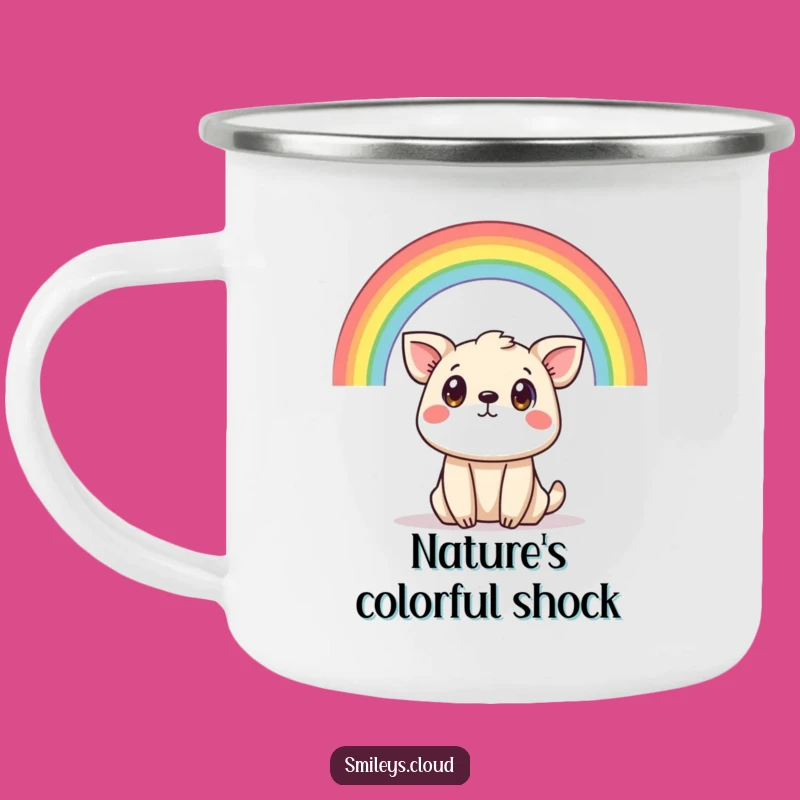 Durable Funny Animal Rainbow Camping Mug - Adventures with a Touch of Surprise
