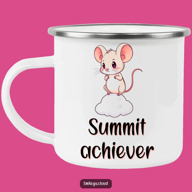 Funny Brave Mouse Camping Mug: Determined Sips, Perfect Motivational Outdoor Gift