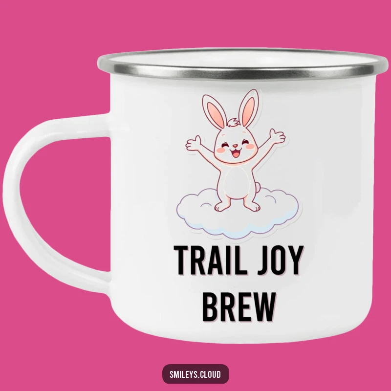 Funny Bunny Cloud Camping Mug: Sip Joyful Adventures Outdoors
