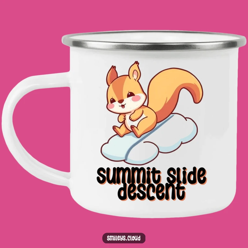 Funny Squirrel Cloud Slide Camping Mug: Coffee with Silly Adventure Funny Gift