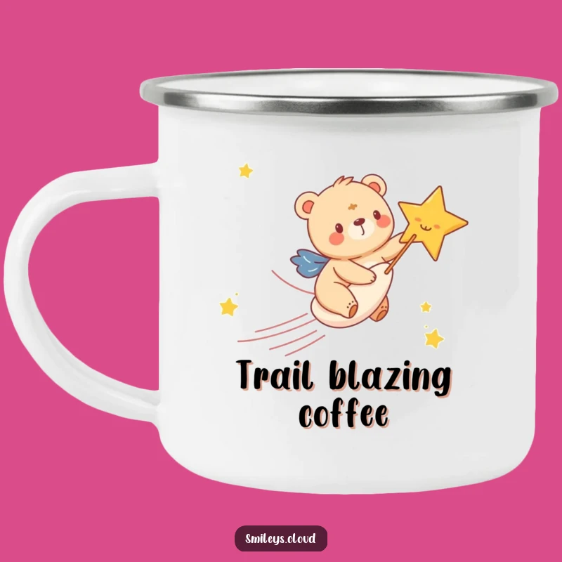 Funny Bear Cub Star Camping Mug: Joyful Rider, Great Funny Gift