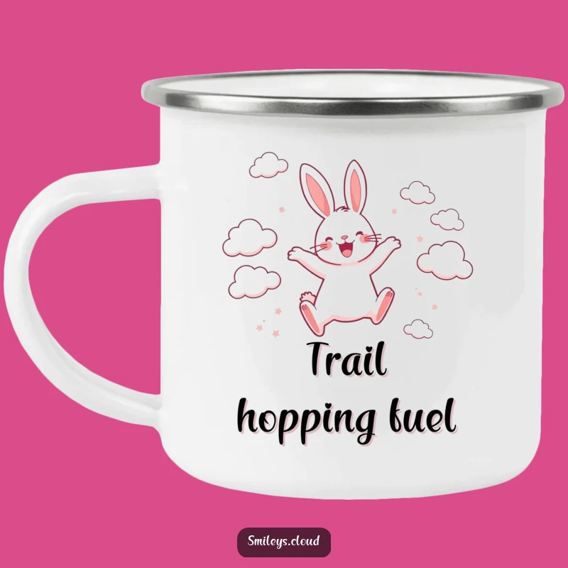 Funny Rabbit Cloud Camping Mug: Joyful Sips on the Trail
