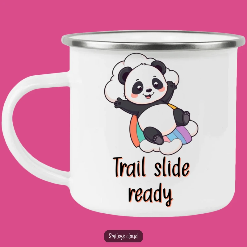 Funny Panda Rainbow Slide Camping Mug - Outdoor Bear Lover Adventure Gift