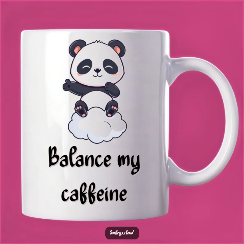 Funny Panda Balance Mug: Determined Panda on Cloud, Perfect Funny Gift