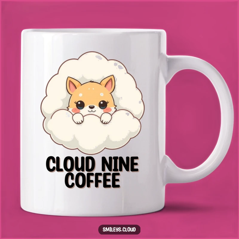 Funny Peeking Animal Mug: Cute Cloud Surprise, Whimsical Gift Idea