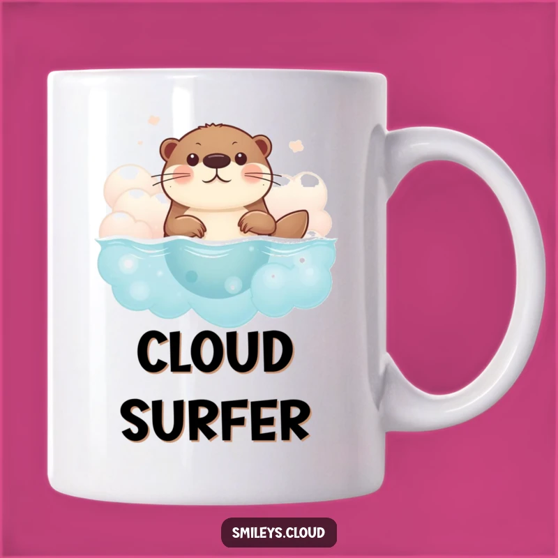Funny Brave Otter Cloud Mug - A Whimsical and Funny Adventure Gift