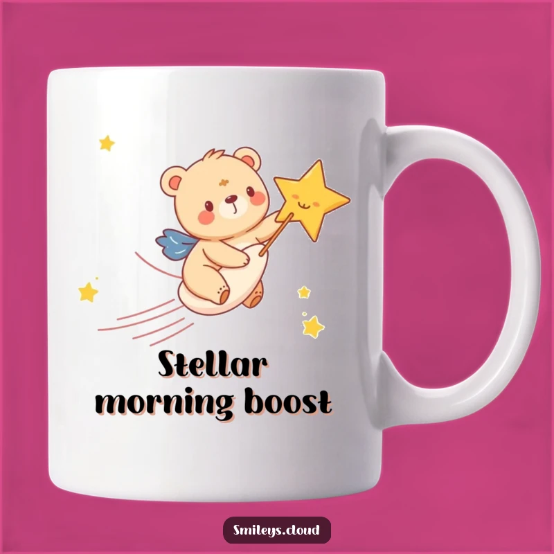 Funny Bear Cub Star Mug: Joyful Rider, Epic Funny Gift for Adventurers