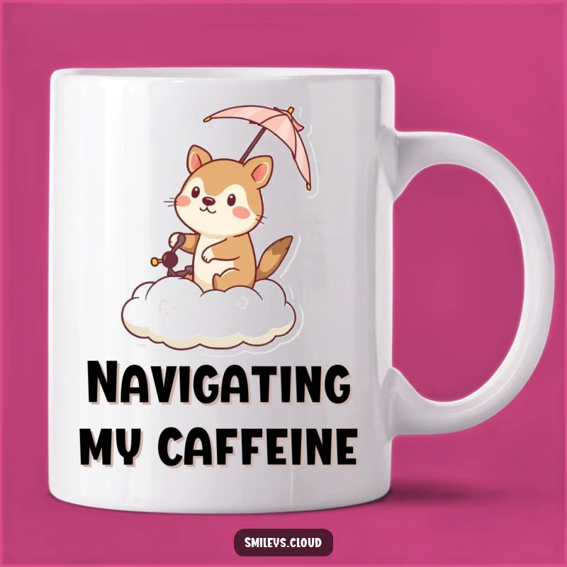 Funny Cloud Navigator Animal Mug: Determined Creature Braving the Weather, Perfect Gift