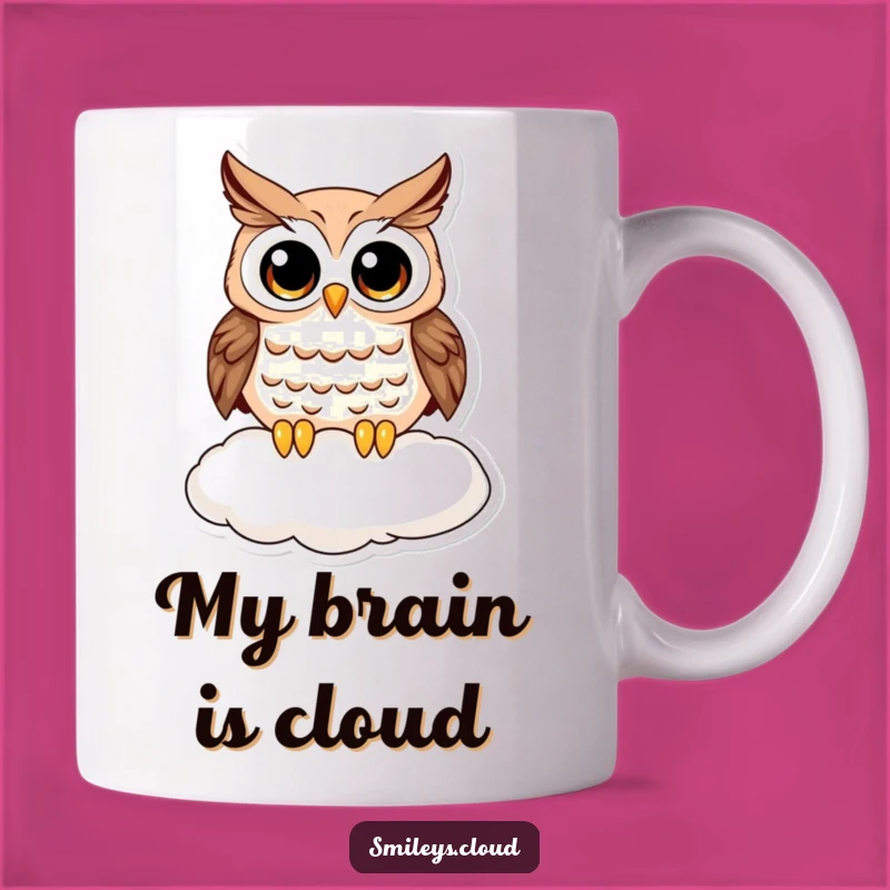 Funny Curious Owl Cloud Mug - A Whimsical and Funny Gift for Bird Lovers