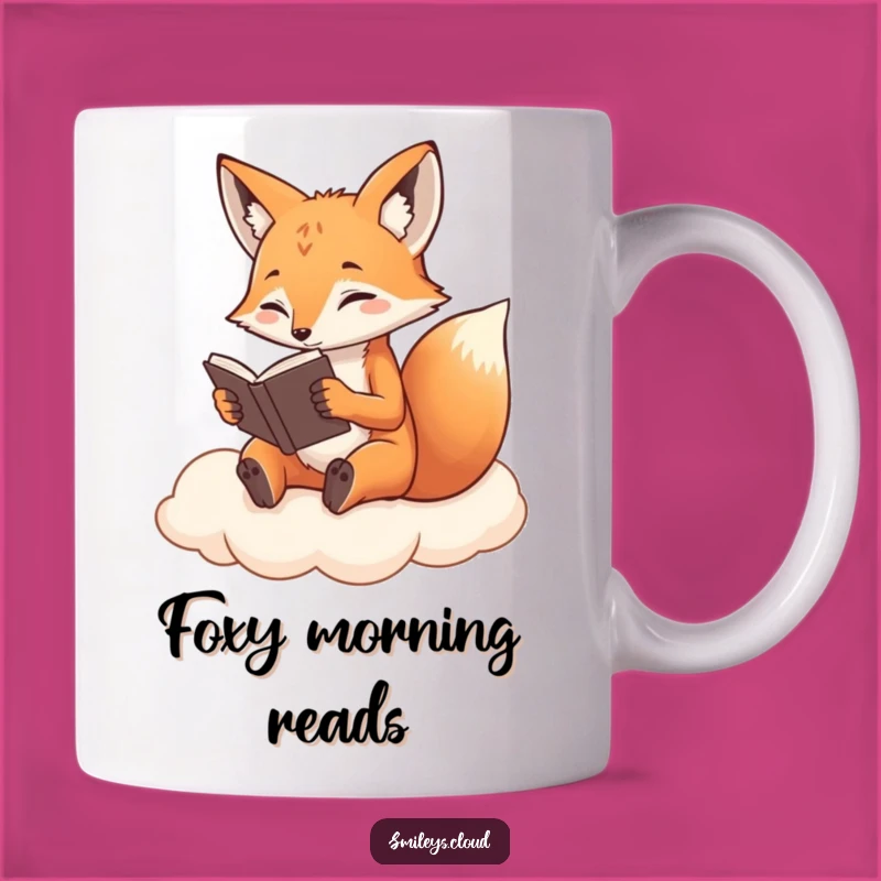 Funny Fox Reading Mug: Determined Cloud Scholar Humor, Perfect Book Lover Gift!