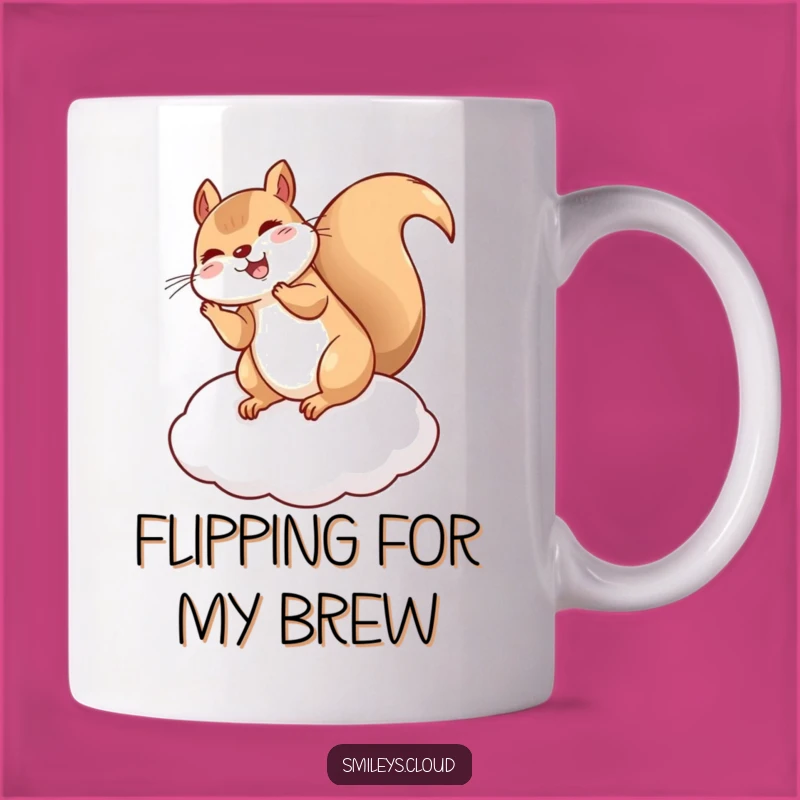 Funny Giggling Squirrel Flip Mug - Acrobatic Nut Lover Gift