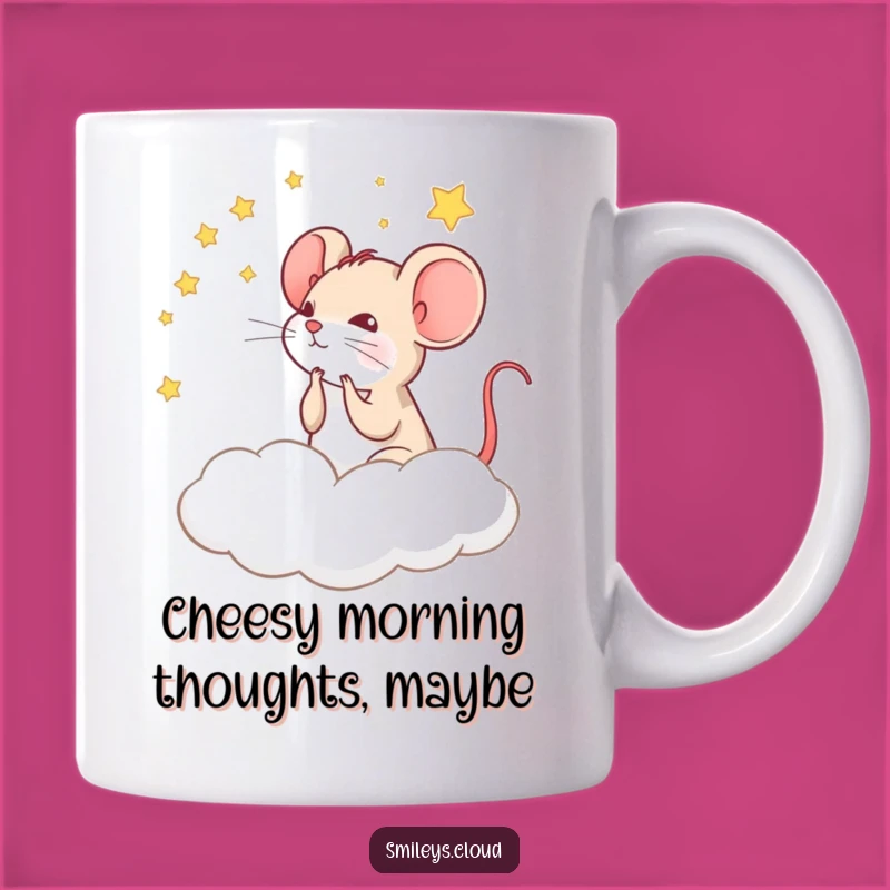 Funny Mouse Cloud Mug: Star Gazing Wonder Funny Gift for Dreamers