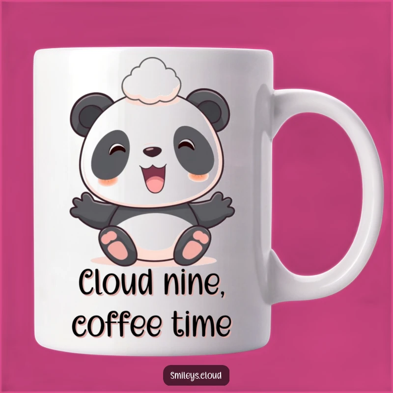 Funny Panda Cloud Mug - Adorable Anime Panda Balancing Cloud, Perfect Funny Gift
