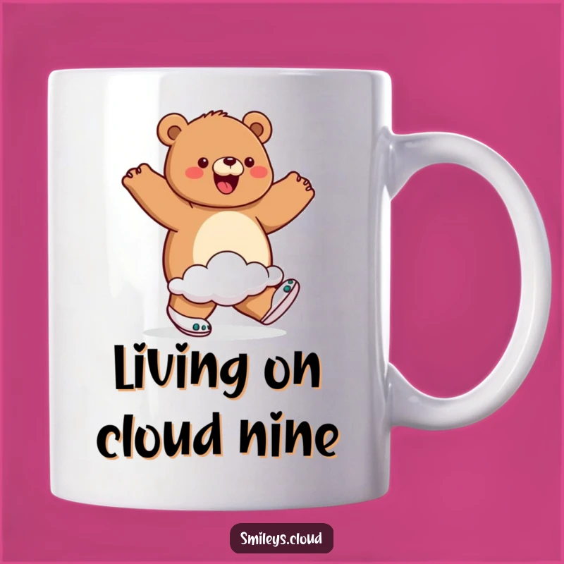 Funny Bear Cloud Shoes Mug: Walking on Air Design, Perfect Joyful Gift