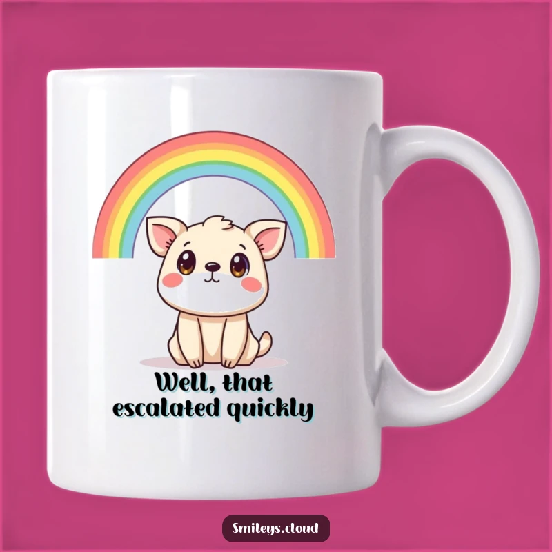 Funny Surprised Animal Rainbow Mug - The Perfect Quirky Gift for Animal Lovers