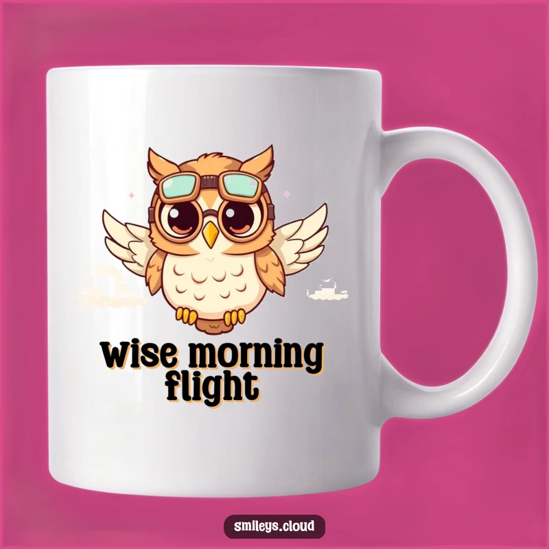 Funny Owl Aviator Mug: Soar Through Your Day, Perfect Funny Gift