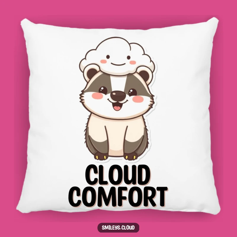 Funny Cheerful Badger Pillow - Cozy Smiles and Funny Accent