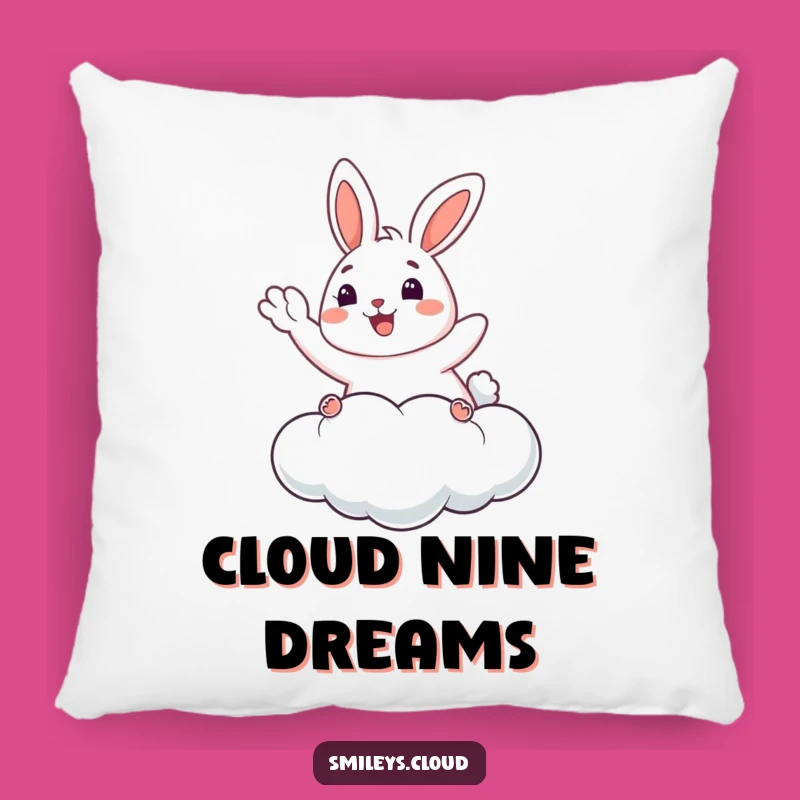 Funny Bunny Pillow: Cozy Cloud Floater - Happy Waving Cushion Gift!