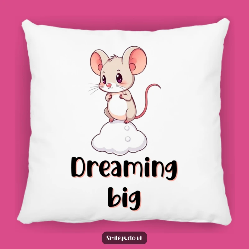 Funny Brave Mouse Pillow: Cozy Comfort with Determination, Gift Idea