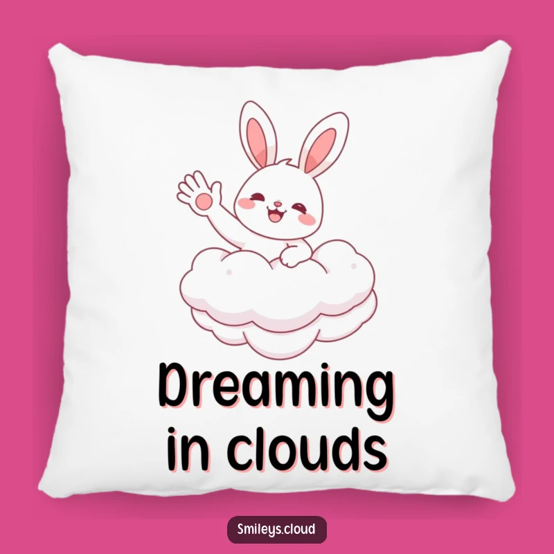 Funny Bunny Cloud Pillow: Soft Cheerful Character Accent, Cute Funny Gift