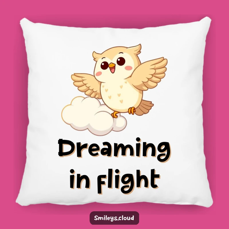 Funny Joyous Owl Soaring Pillow: Comfy & Hilarious Accent Gift