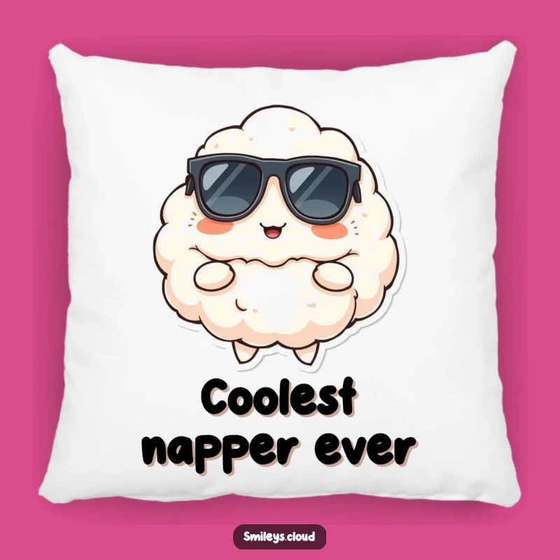 Funny Cool Cloud Pillow: Soft Sunglasses Smirk Cushion for Chic Comfort