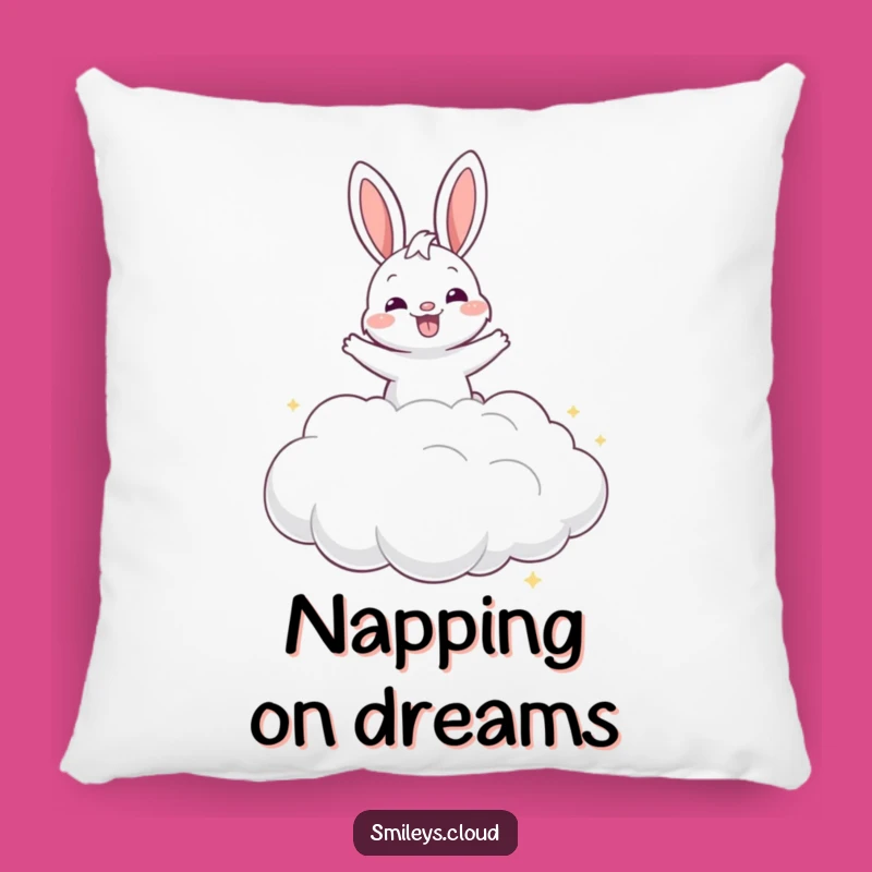 Funny Grinning Bunny Cloud Pillow - Comfy Accent with a Happy Bounce Gift