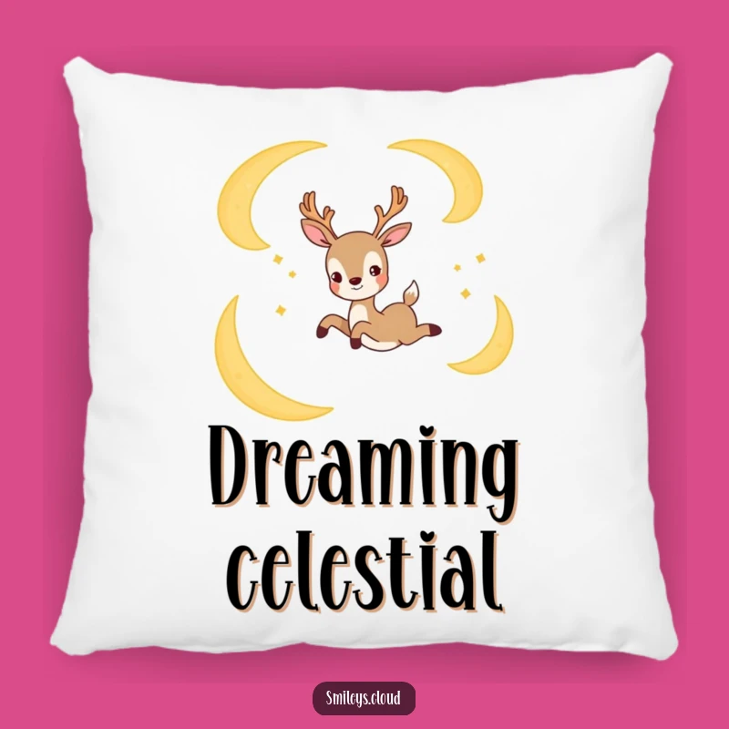 Funny Joyful Deer Moon Pillow - Cozy Comfort for Dreamy Nights!