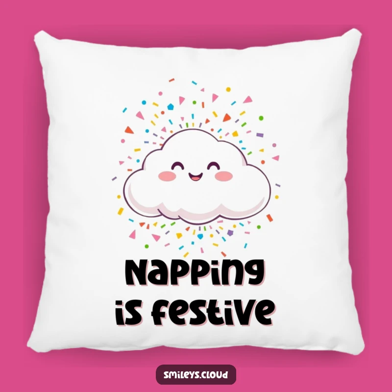 Funny Smiling Cloud Confetti Pillow - Cozy Celebration Funny Gift