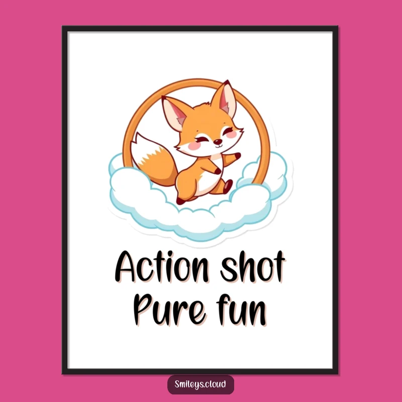 Funny Fox Cloud Hoop Art: Instant Playful Decor