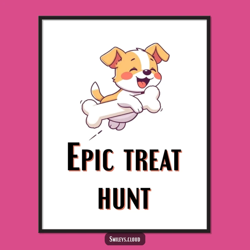 Funny Dog Bone Cloud Digital Art Print: Instant Cheerful Decor, Perfect Gift