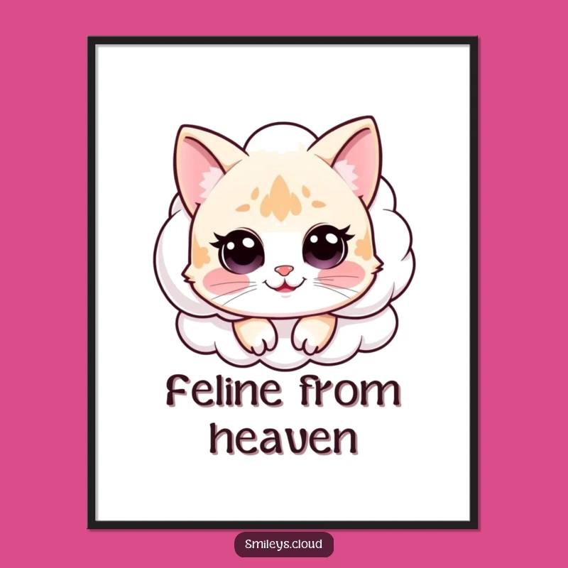 Funny Cat Cloud Digital Art: Instant Whimsy for Your Decor