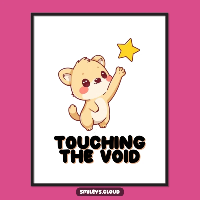 Funny Curious Animal Star Digital Print: Whimsical Cartoon Art for Instant Magic