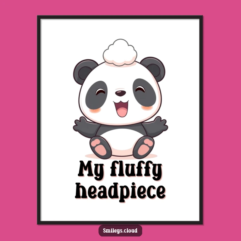 Funny Panda Cloud Digital Art - Adorable Anime Panda File, Perfect Funny Gift Download