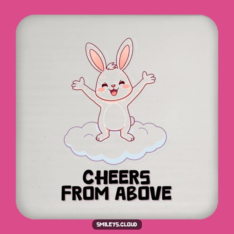 Funny Bunny Cloud Coaster: Protect Surfaces with Cheerful Charm