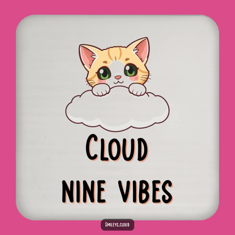 Funny Curious Cat Cloud Coaster: Protect Surfaces with Whimsical Charm