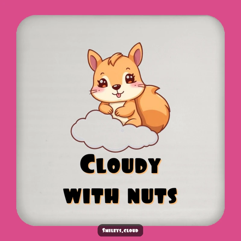 Funny Squirrel Coasters (Set of 4): Cute Cloud Peeker Protection for Your Drinks!