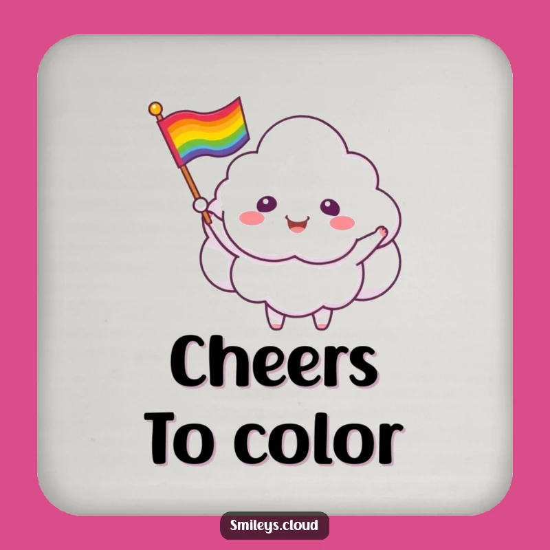 Funny Cloud Critter Pride Coasters: Sip with Support