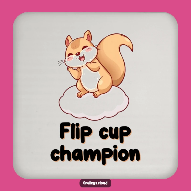 Funny Giggling Squirrel Flip Coaster Set - Acrobat Animal Drink Protector Gift