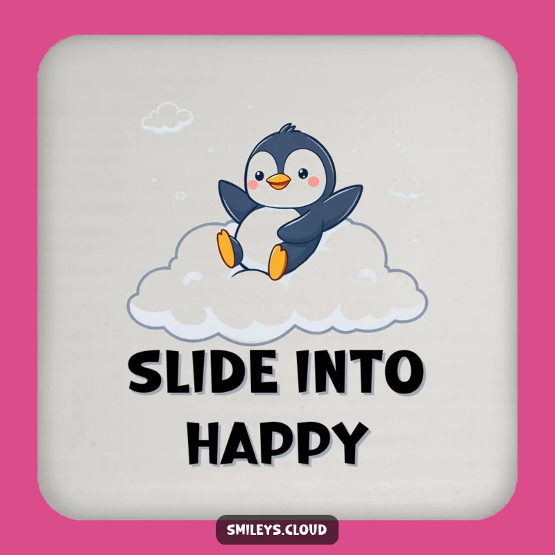 Funny Peppy Penguin Cloud Coaster - Protect Surfaces with Playful Charm!