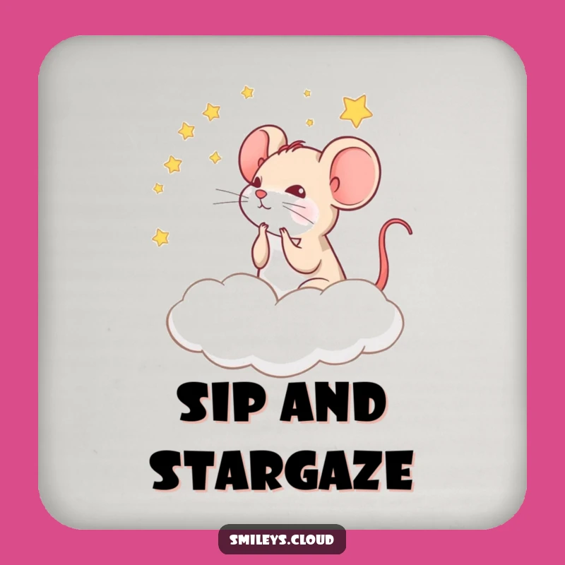 Funny Mouse Cloud Coaster: Protect and Ponder Funny Gift for Tables